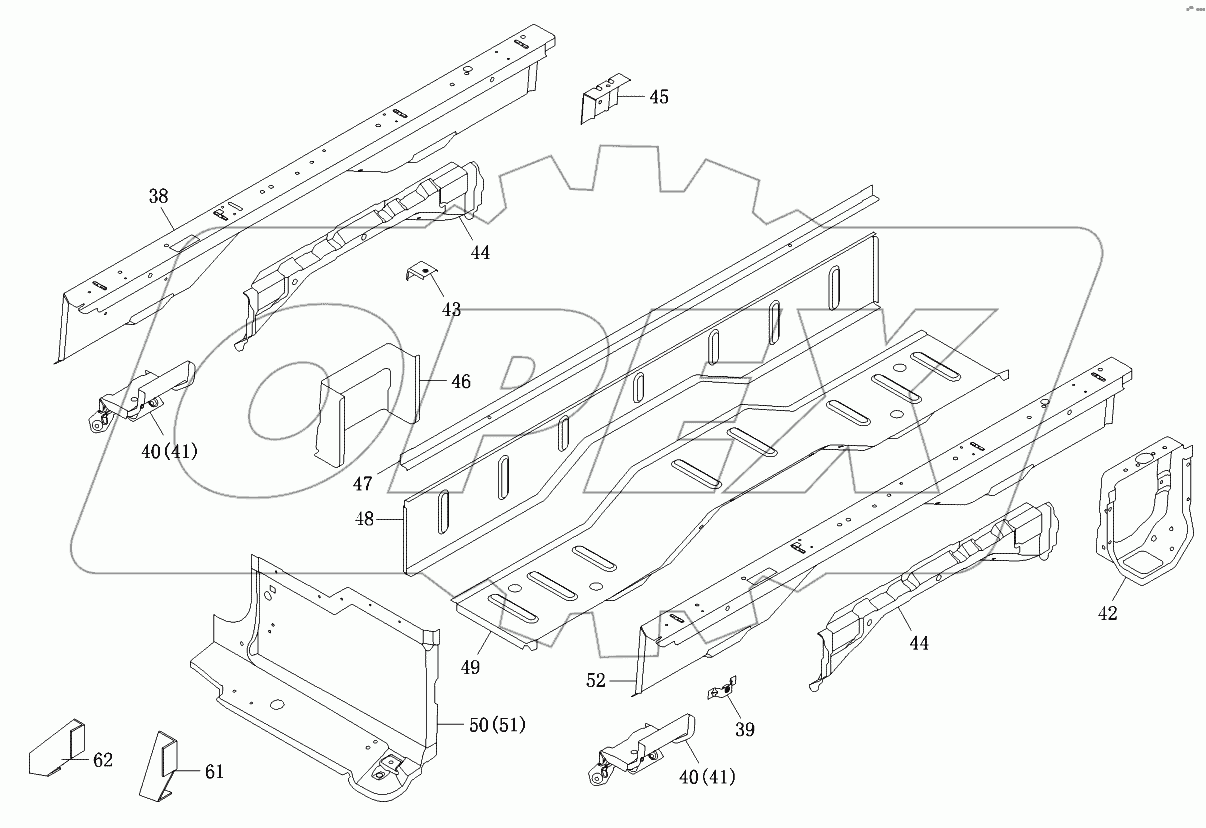 Пол 1,5-рядной кабины