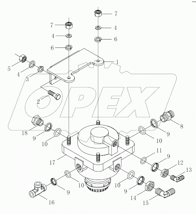  1S4253356A001 Brake pipeline-relay valve module