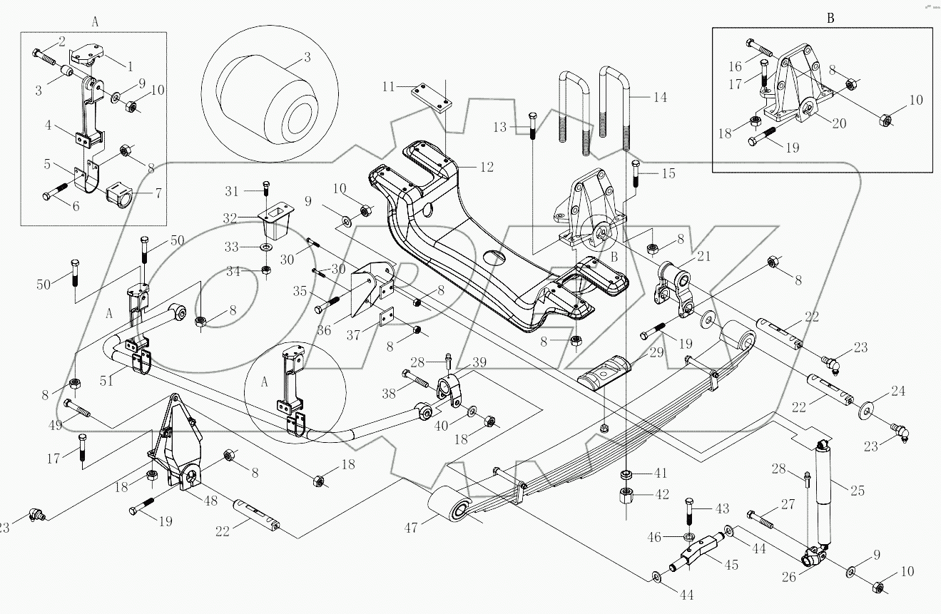  1S32532920401 Front suspension (RHD)