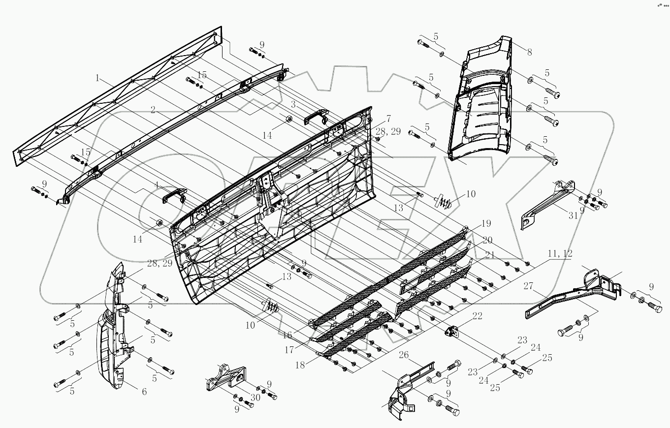  1SB2495310501 Front wall accessories-1
