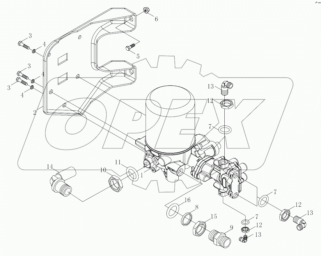  1S4189356F001 Brake piping-drier module