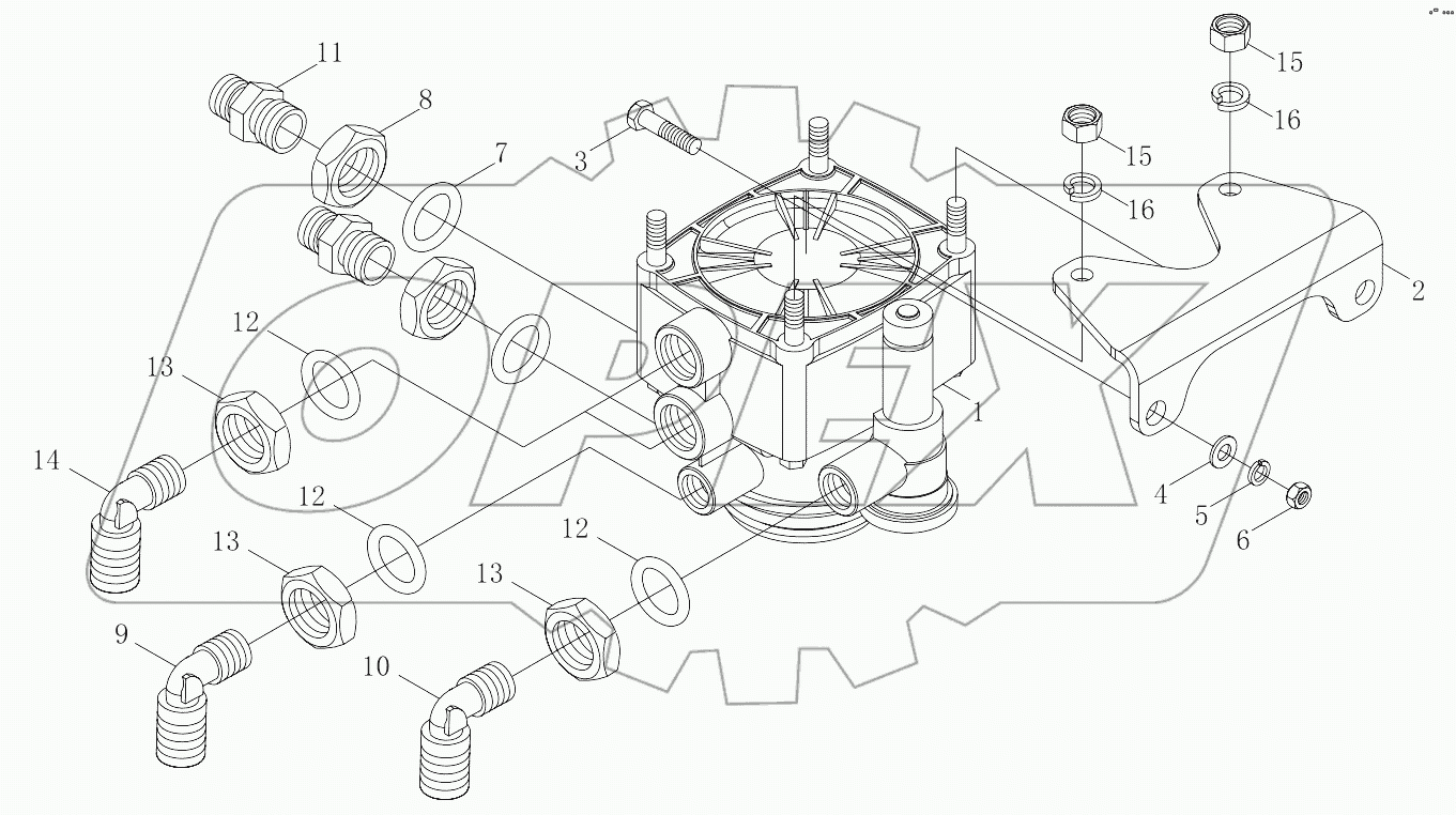  1S41893568001 Brake line-trailer valve module