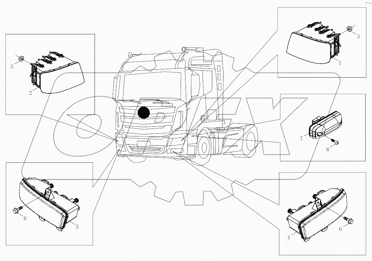  1S42593640001 Front lamps-chassis