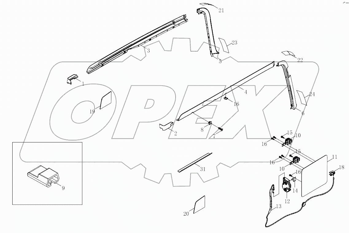  1SB2485410401 Exterior trim, side wall