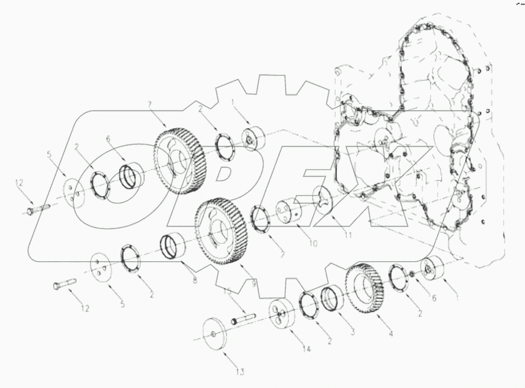  1S42591000201 Engine-idler gear, gear chamber