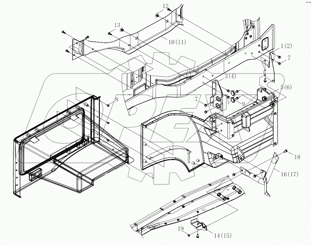  1SB2485450401 Footboard, body