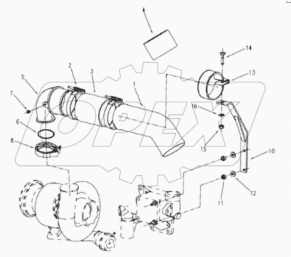  1S42591000201 Engine-exhaust bent pipe
