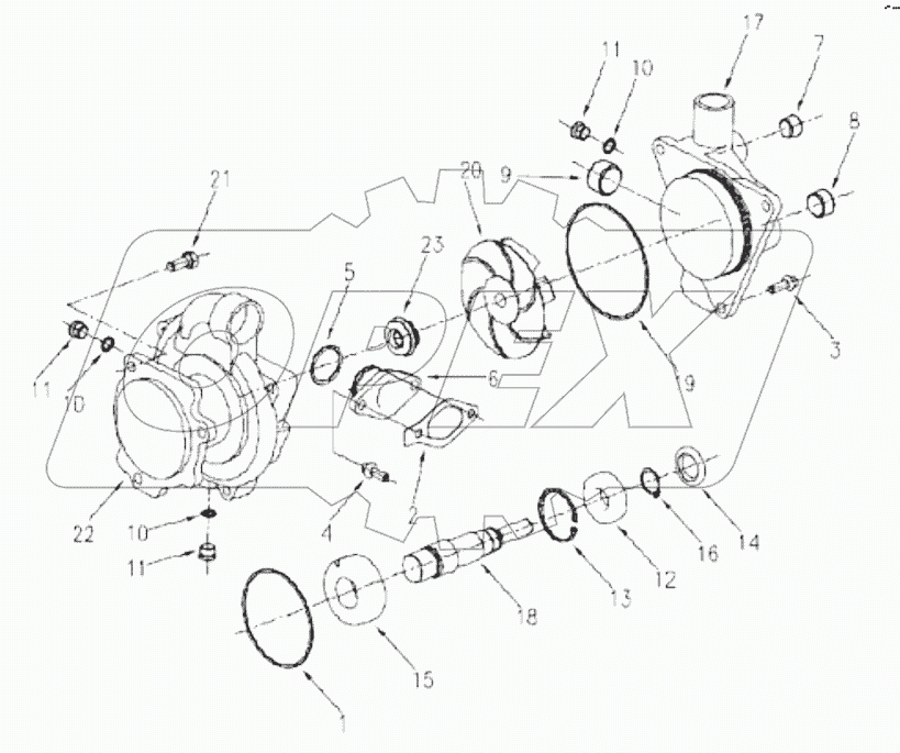  1S42591000201 Engine-water pump assembly