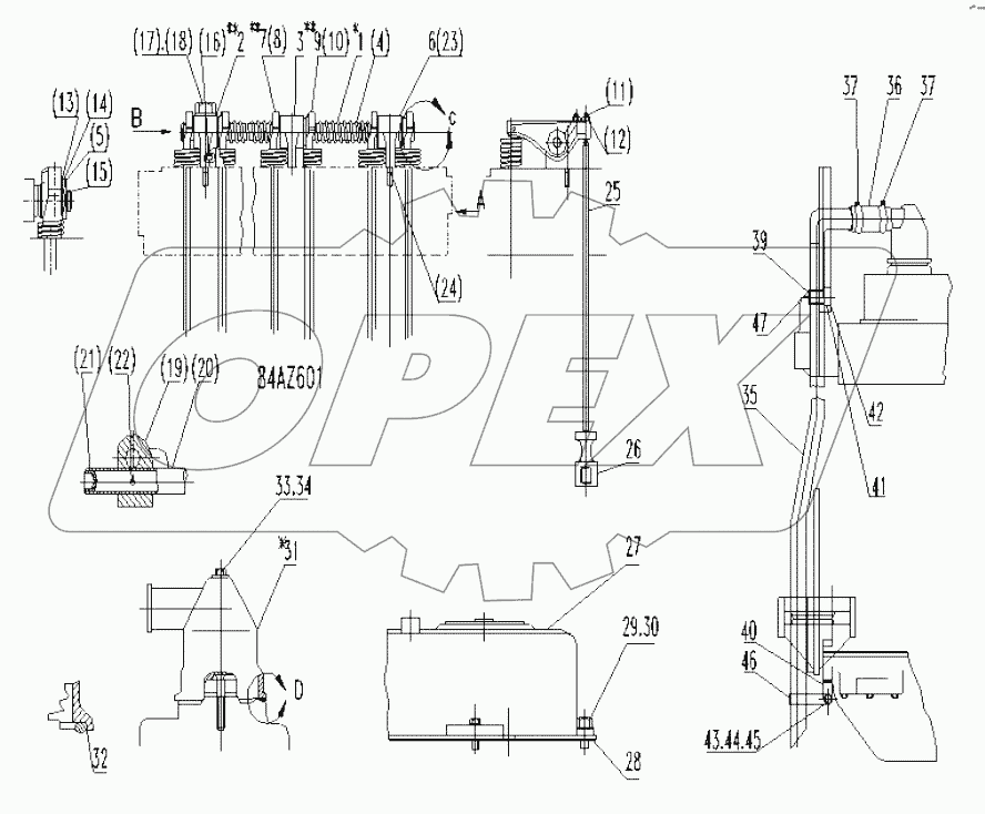 84AZ601+B MECHANISM GP-VALVE