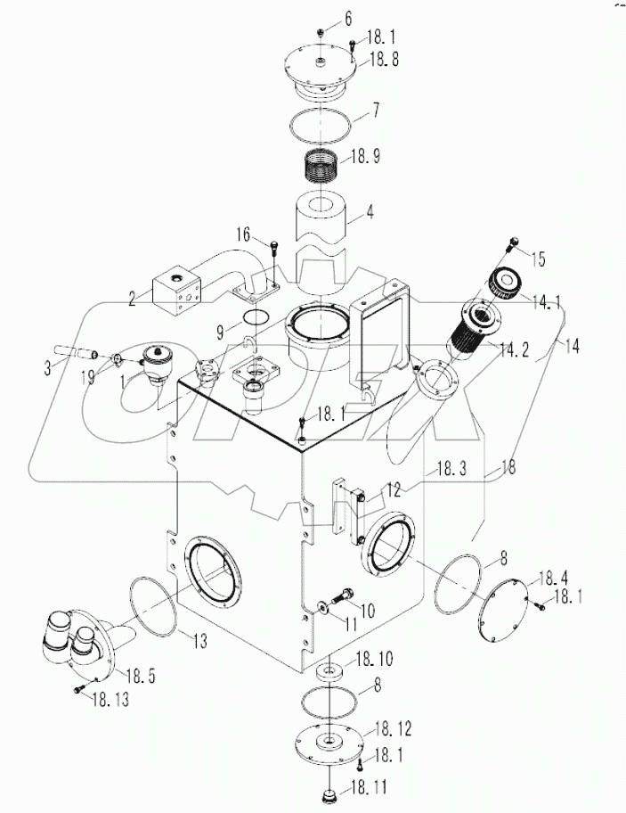 9F865-58A000000A0 HYDRAULIC OIL TANK ASSEMBLY