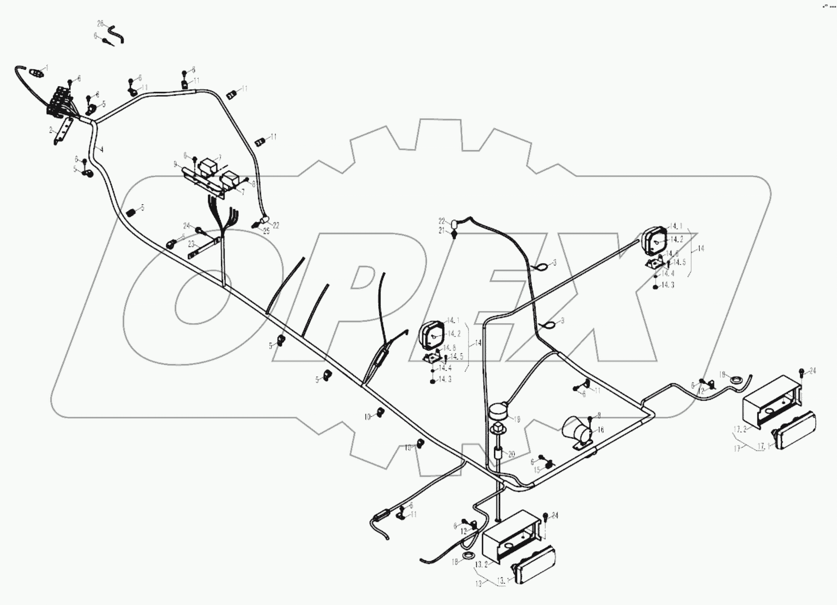 9F865-64B000000A0 REAR FRAME WIRING