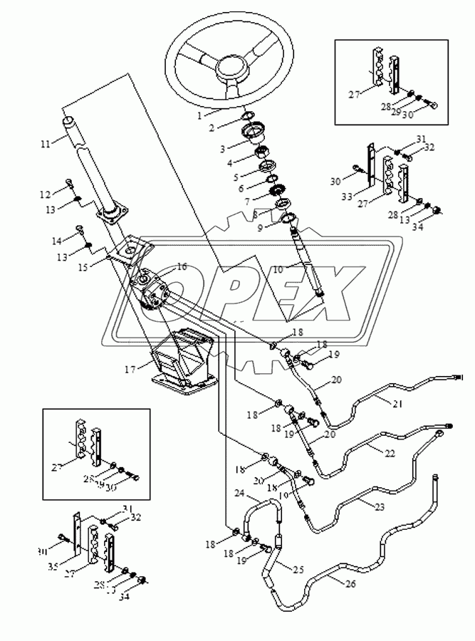 Hydraulic Steering Wheel Assembly-1(Adopt Perkins engine)