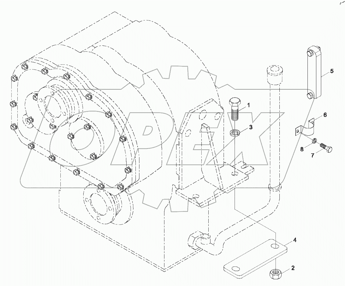  9B650-23A000000A0 Fixing the gearbox assembly