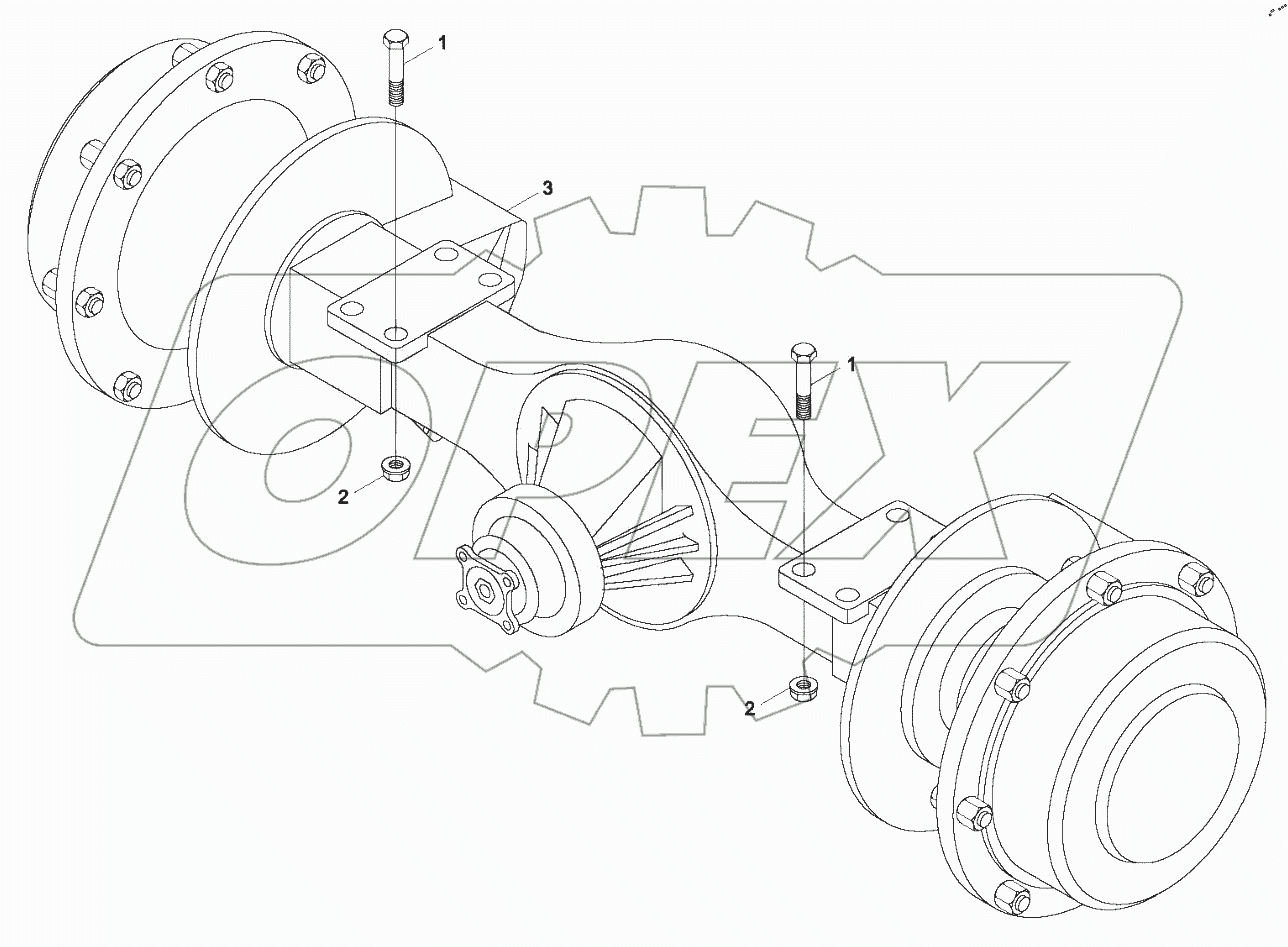  9B650-26A000000A0 Front axle assembly