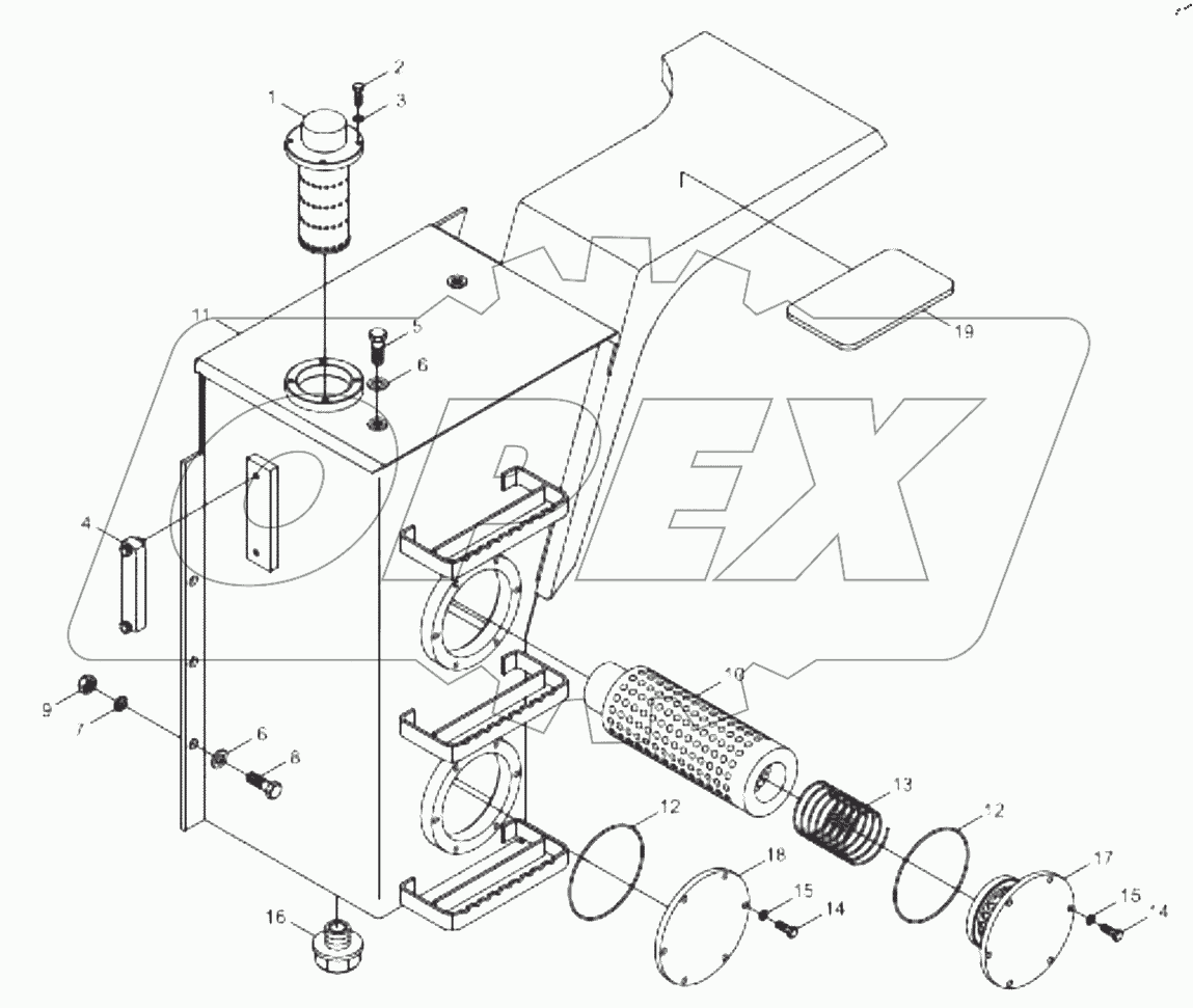  9B650-58A000000A0 Hydraulic oil reservoir Assembly