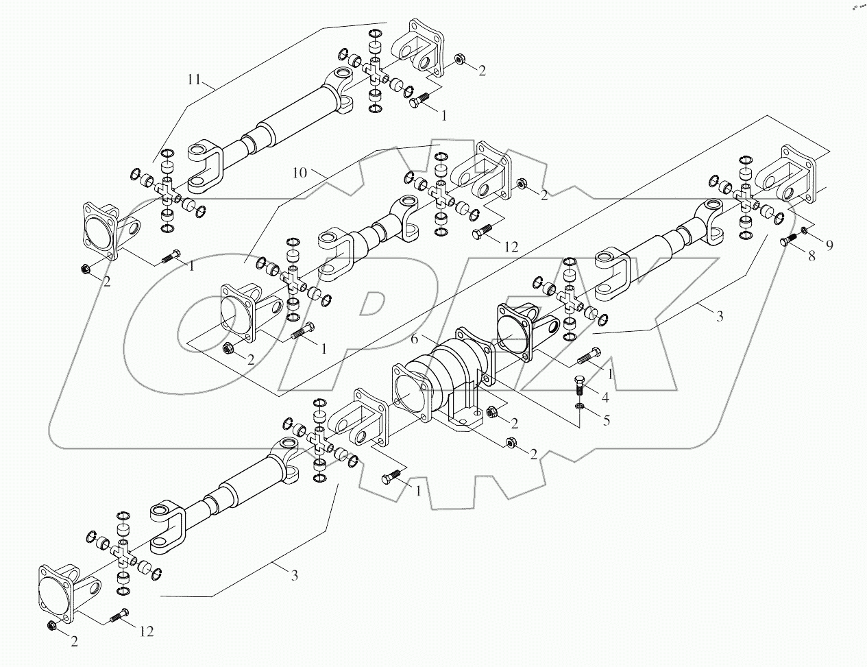  9B650-25A000000A0 Transmission shaft assembling