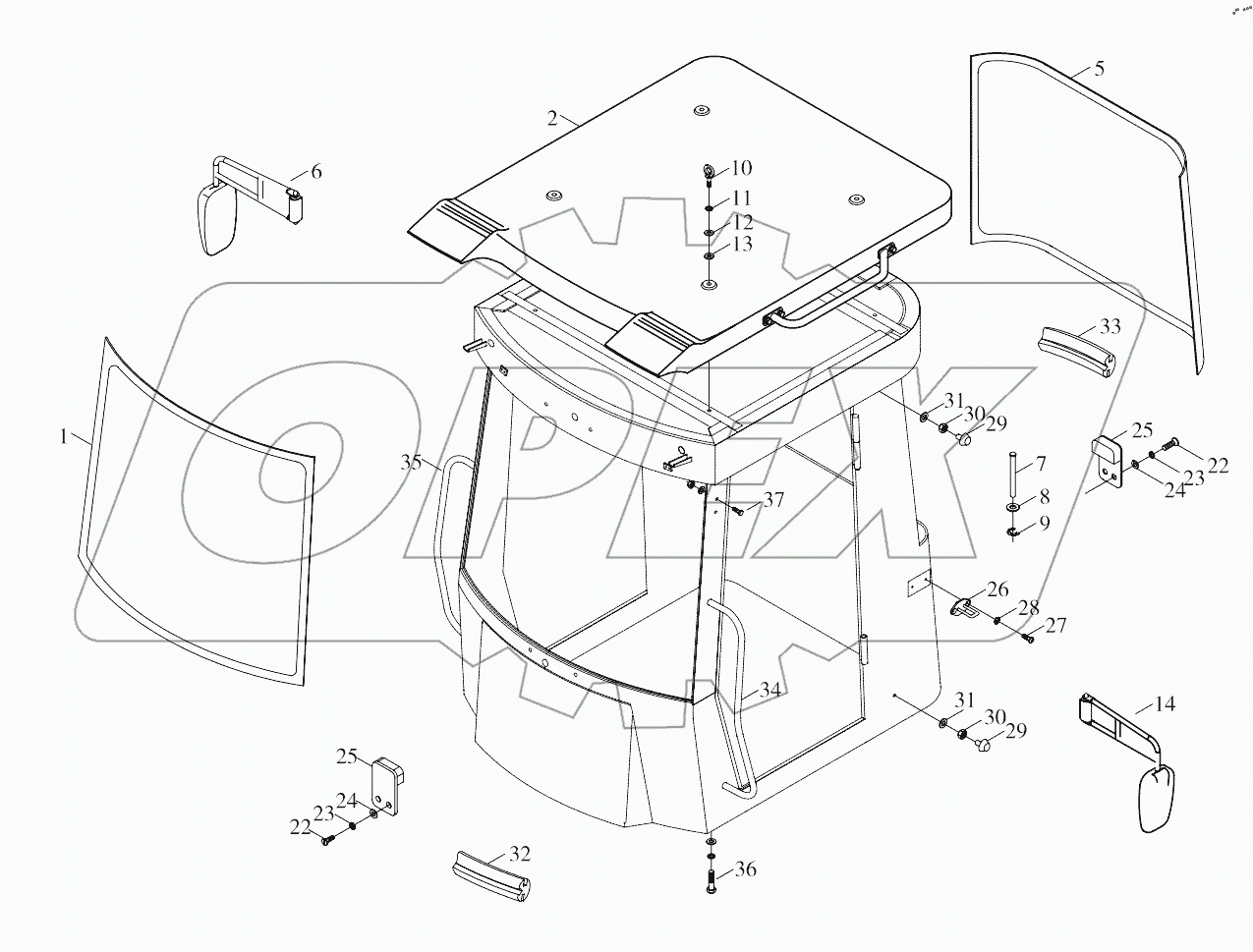  9B650-45A030000A0 Cab exterior mountings assembly