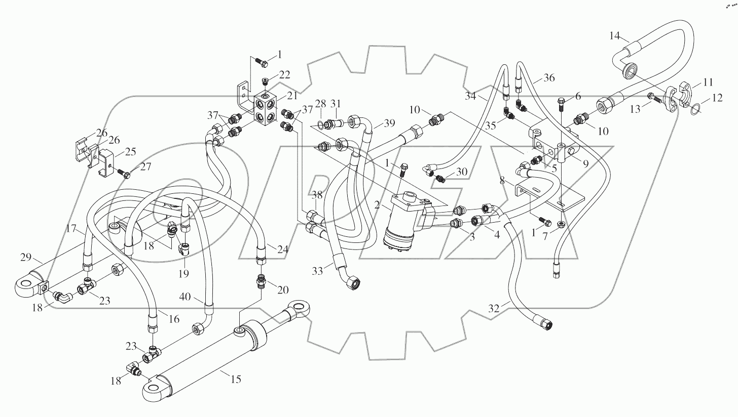  9B650-54B000000A0 Steering hydraulic system