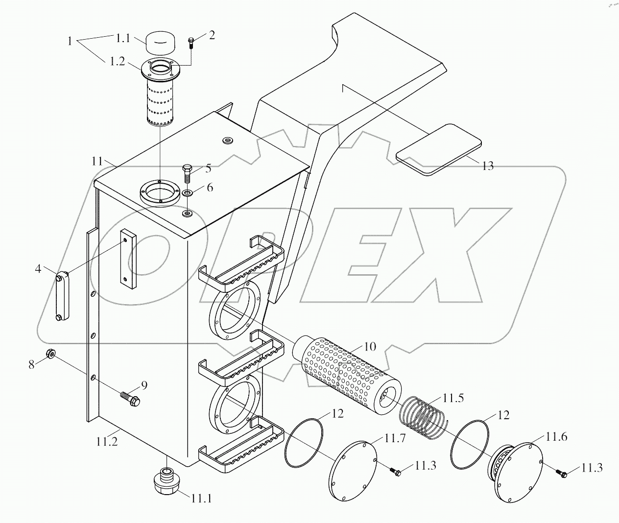  9B650-58A000000A0 Hydraulic oil tank