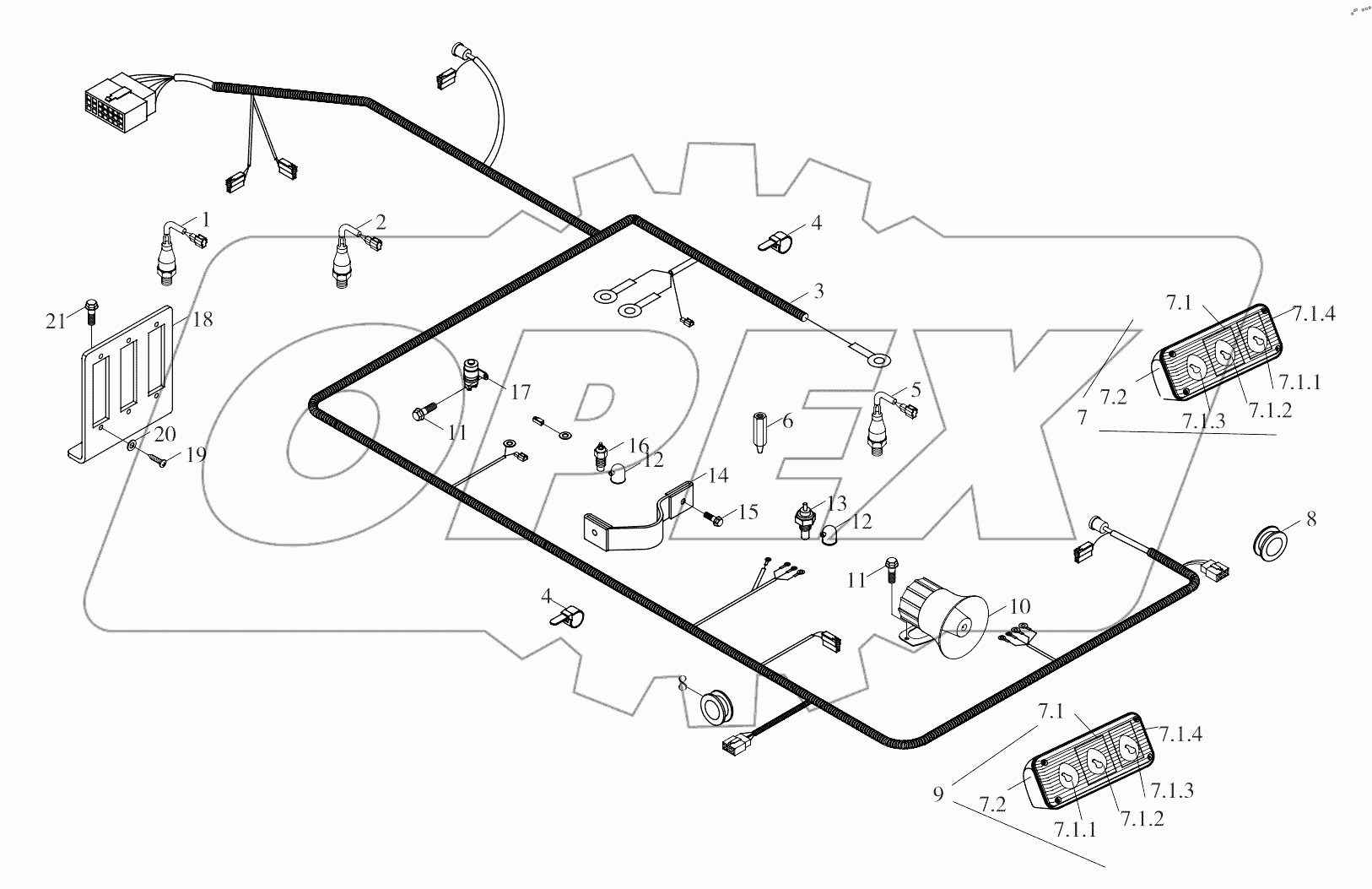  9B650-64A000000A0 Rear frame wiring
