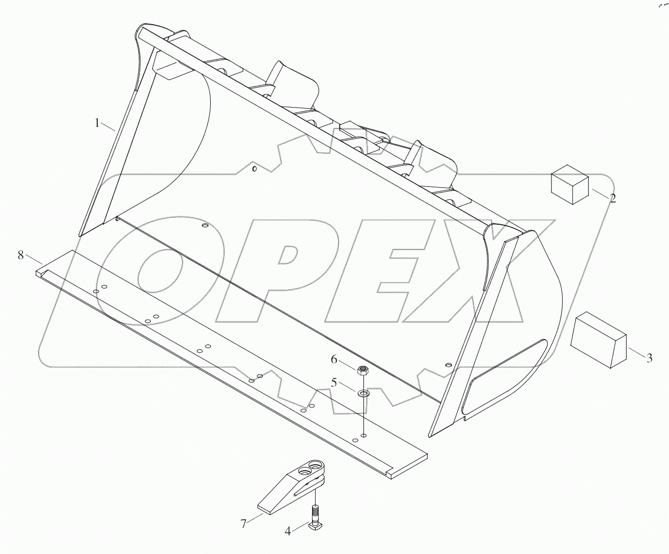  9B652-73A000000A0 Standard bucket assembly (1.0m3)