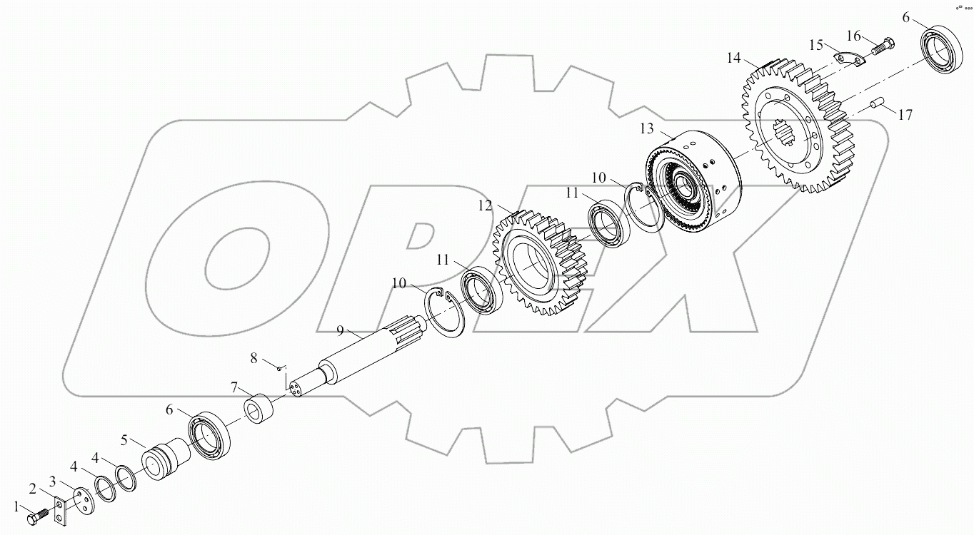  B00745+ZL30.10-00 Reverse gear shaft assembly