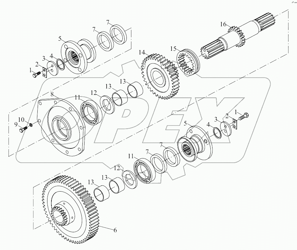  B00745+ZL30.02-00 Output shaft assembly