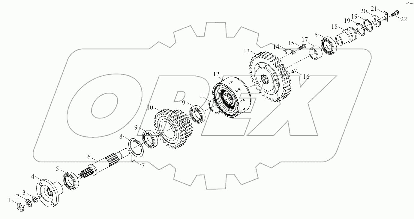  B00745+ZL30.03-00 Input shaft assembly
