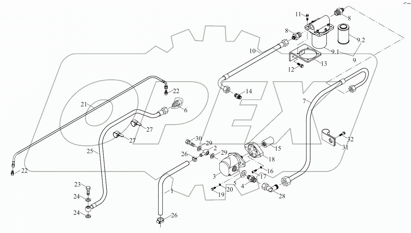 9D550-31B000000A0 Converter gearbox oil circuit