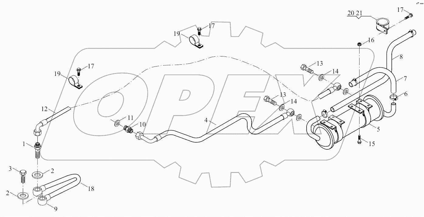  9D550-32B000000A0 Transmission oil radiator connecting pipeline