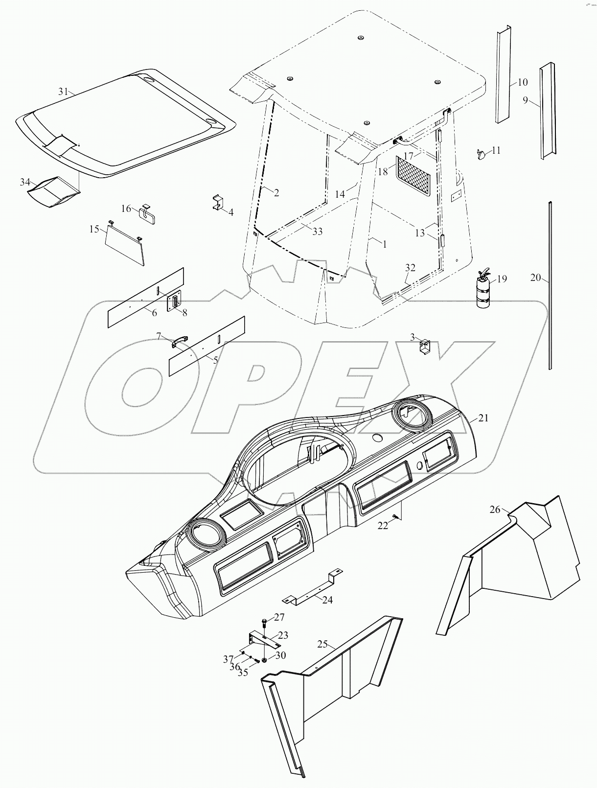  9D650-45A020000A0 Cab upholstery assembly