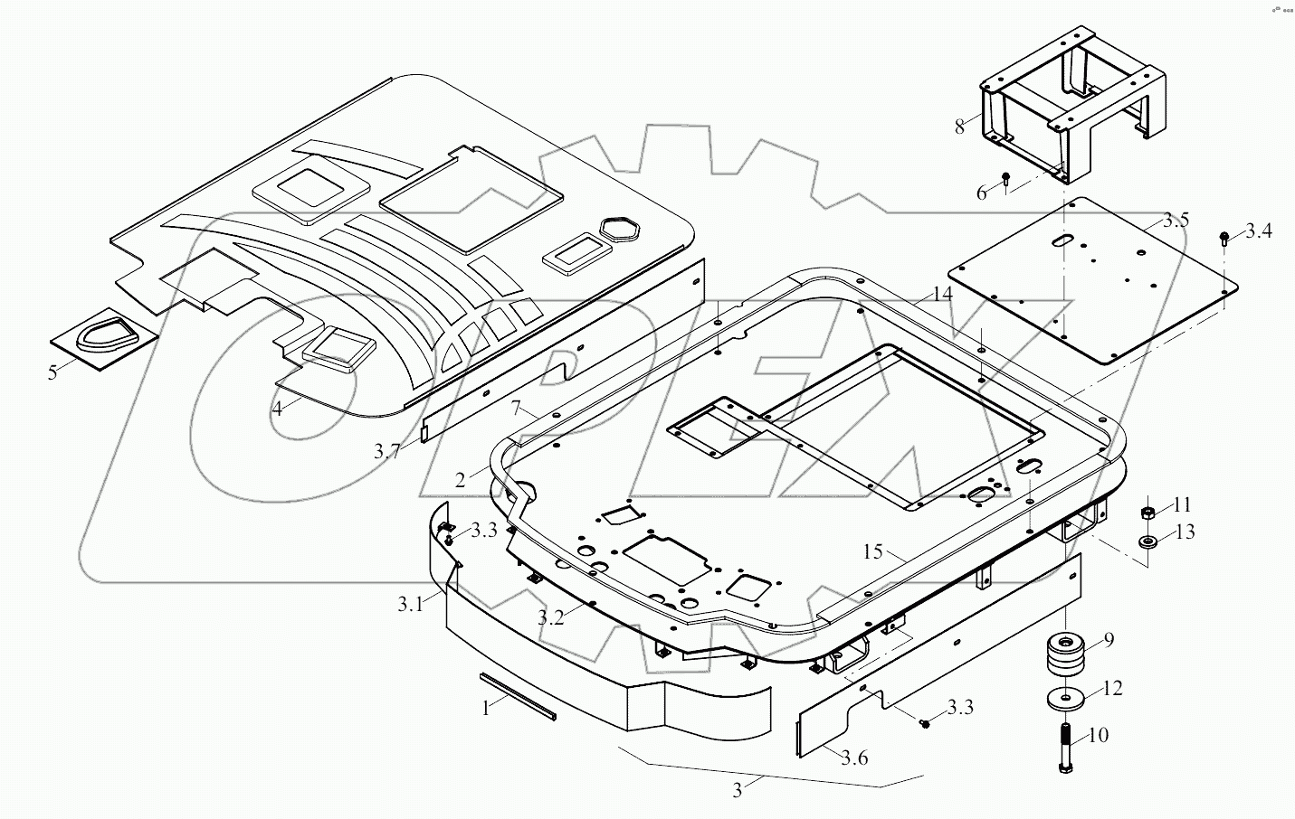  9D550-46E000000B0 Floor platform assembly system
