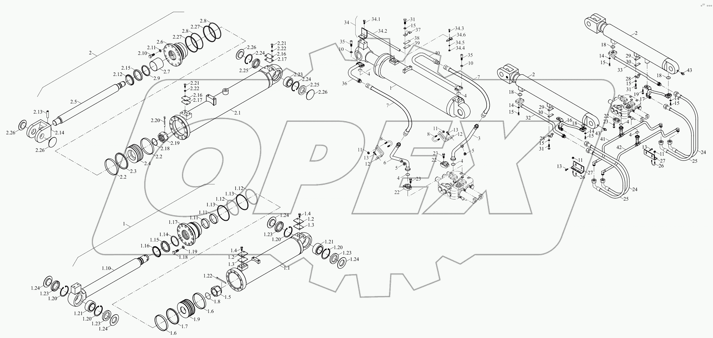  9D550-55D000000A0 Working cylinder system