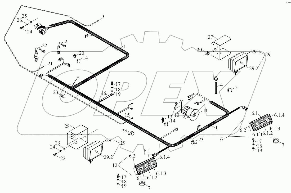  9D550-64C000000A0 Rear frame wiring