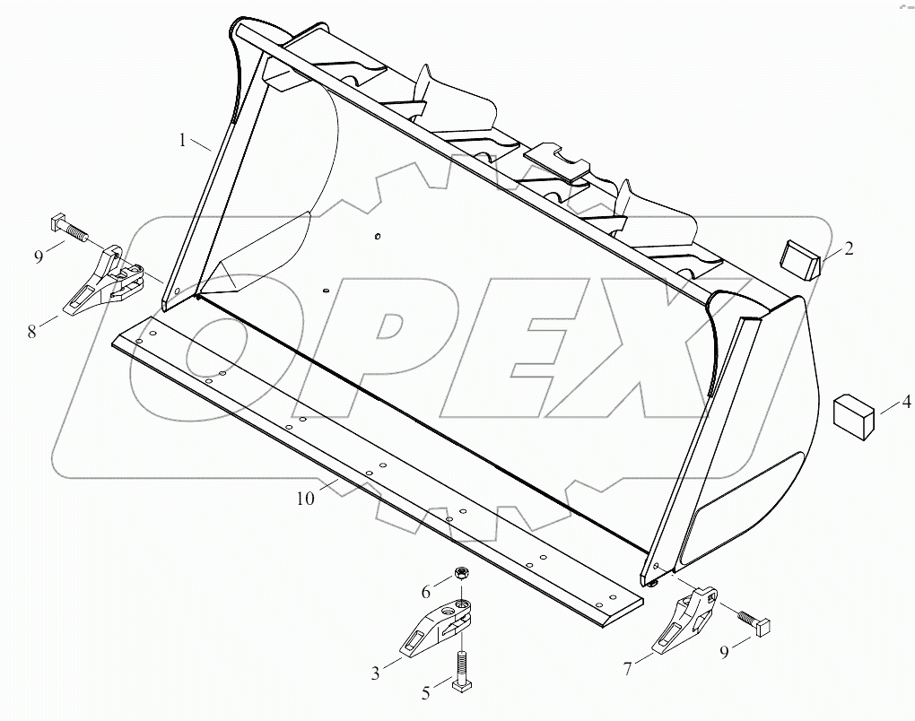 9D653-73A000000A0 Bucket assembly (1.8m3)