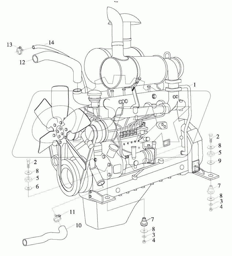  9D651-01А000000А0 Enging assembling