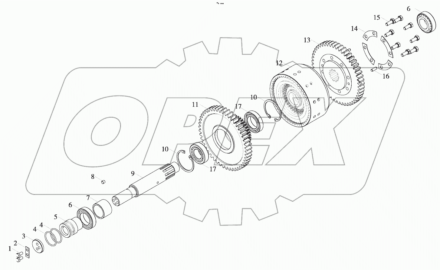  B00508+ZL20-036000X1 Reverse Gear Shaft Assembly