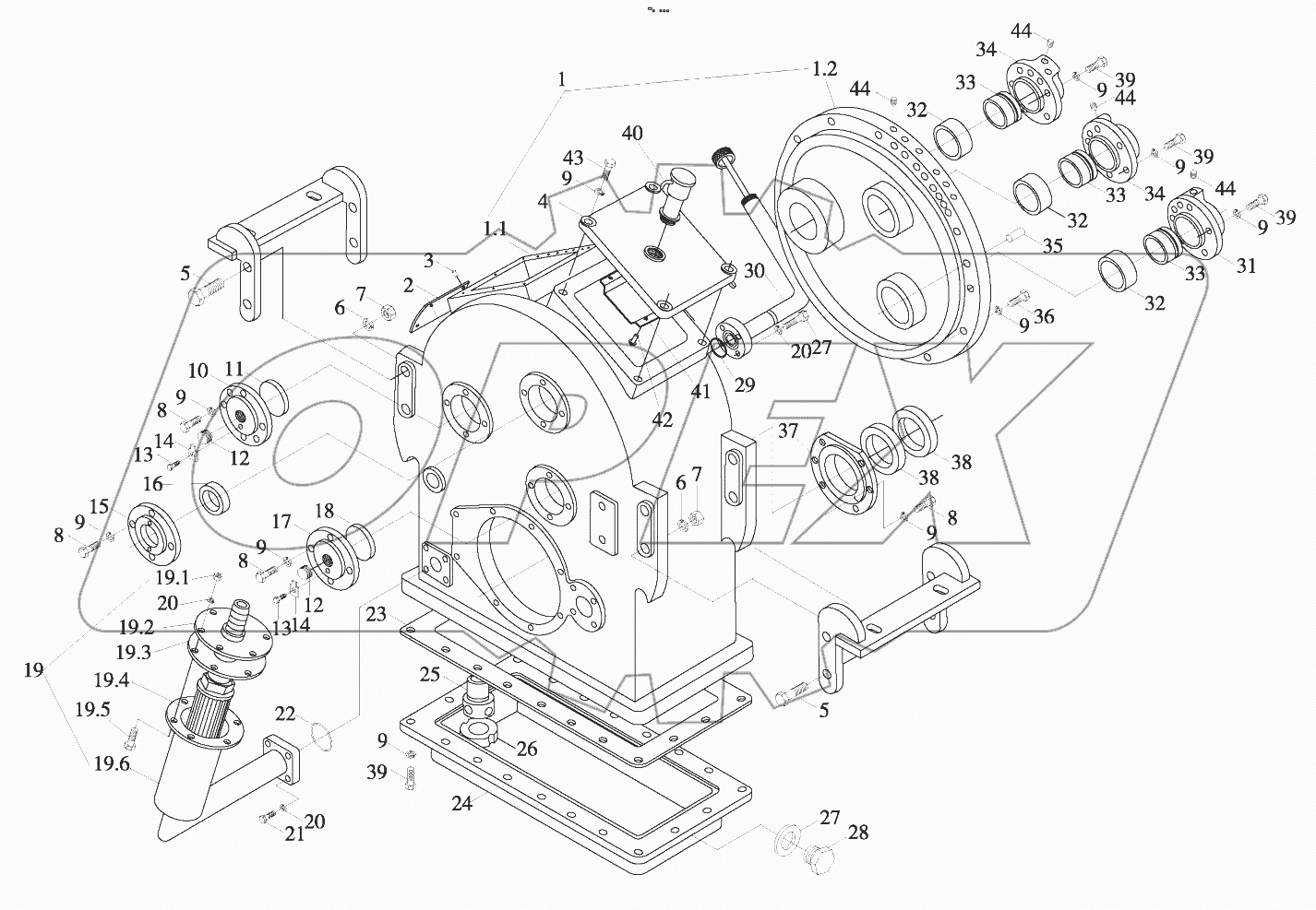 B00745+ZL30.01-00 Gearbox body components