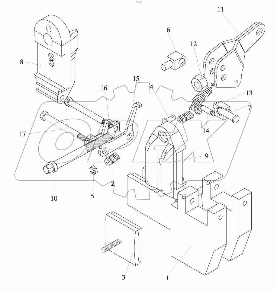  B00745+ZL30.13-00 Hand brake assembly