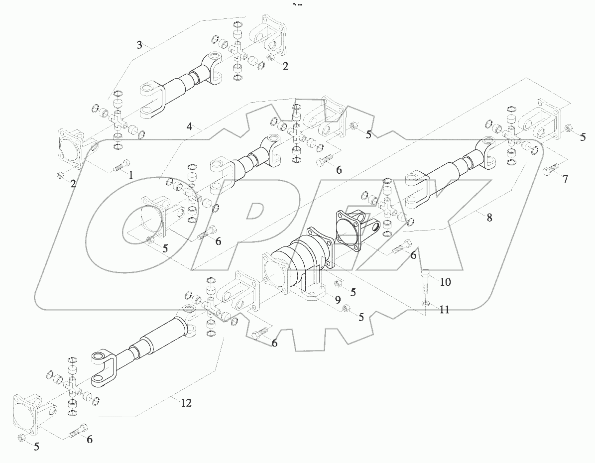  9D650-25A000000A0 Transmission shaft assembling