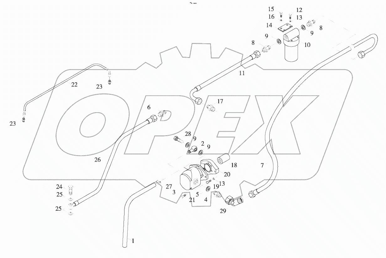  9D651-31A000000A0 Oil pipeline of converter gearbox