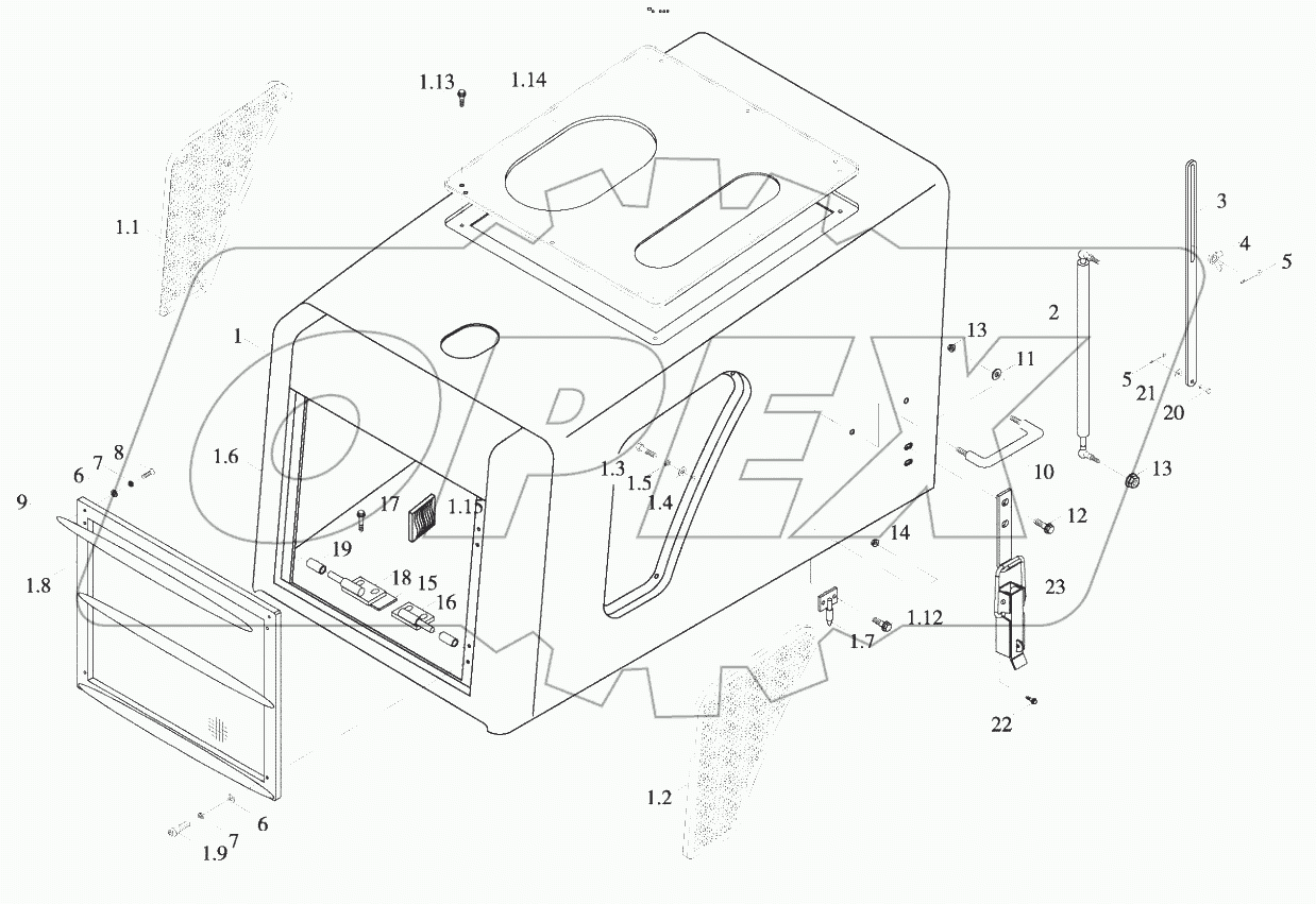  9D651-47D000000A0 Bonnet assembly