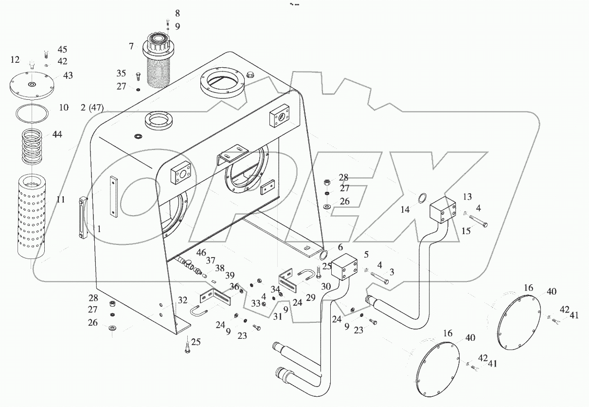  9D650-58B000000A0 Hydraulic oil tank