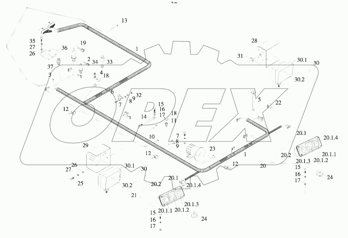  9D651-64D000000B0 Rear frame wiring