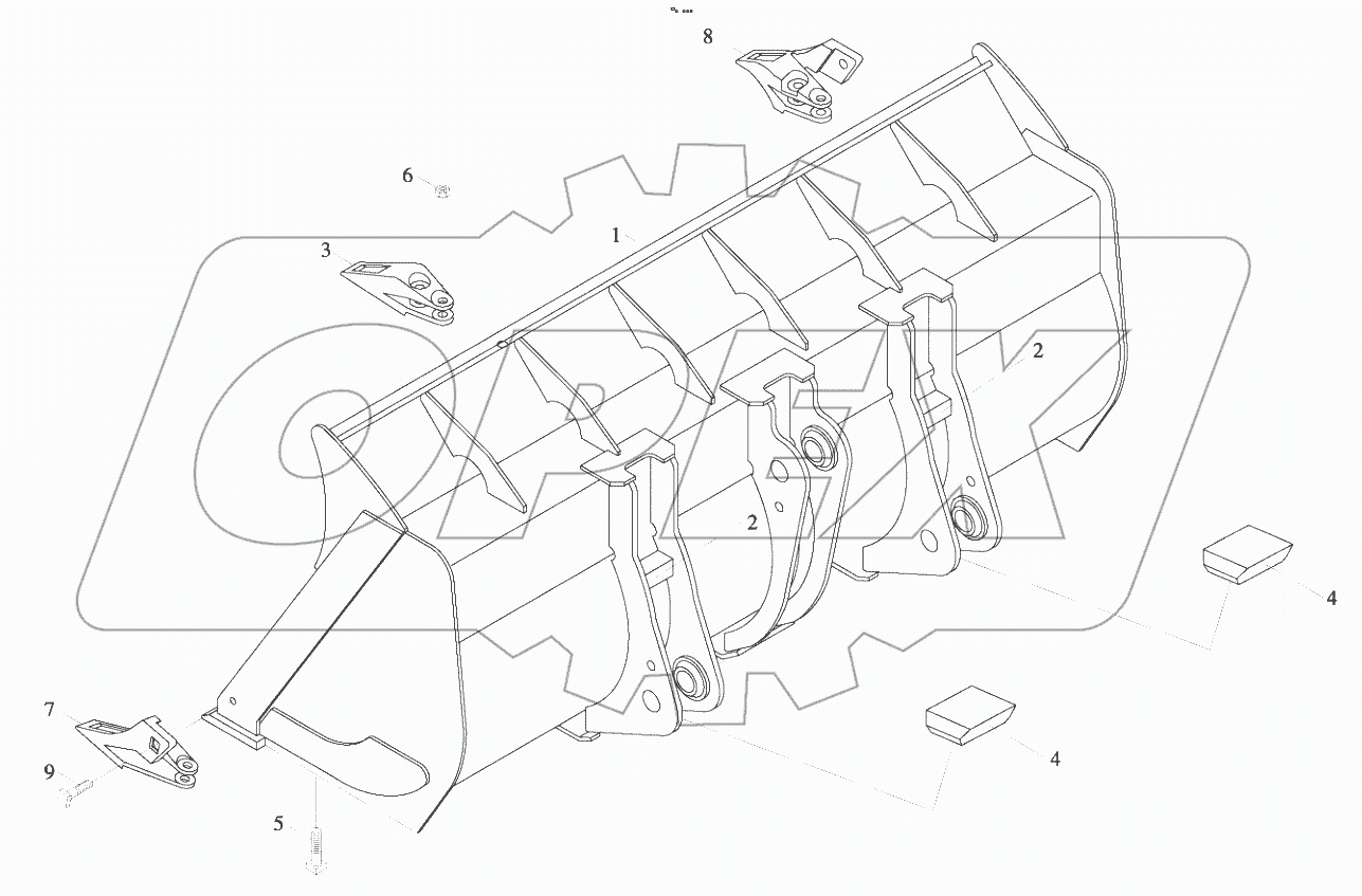  9D650-73A000000A0 Bucket assembly