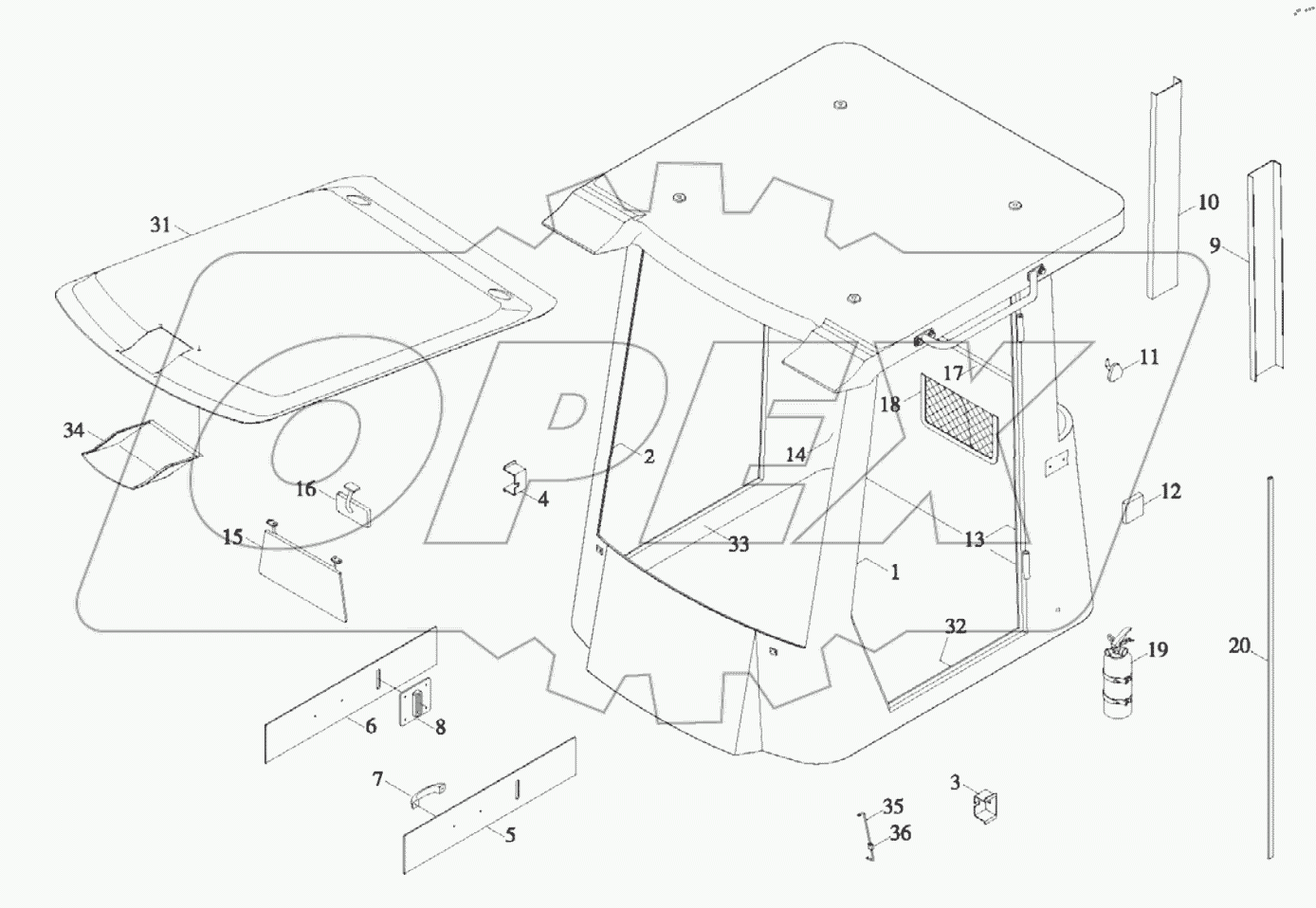  9D650-45A020000A0 - Cabin Upholstery Assembly-1