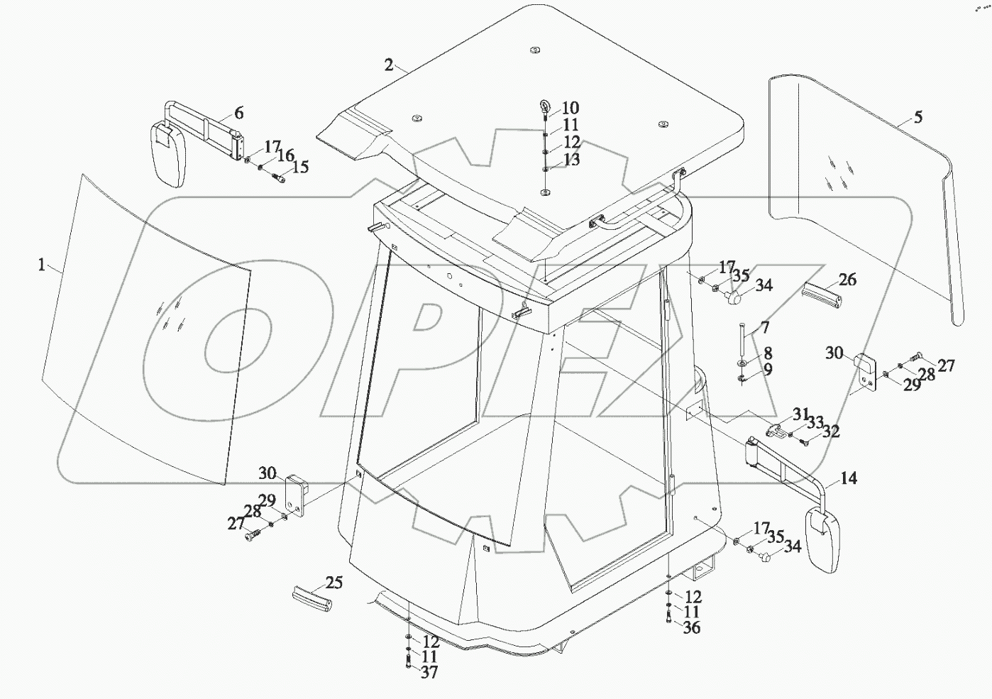  9D650-45A030000B0 - Cab Exterior Assembly - 1