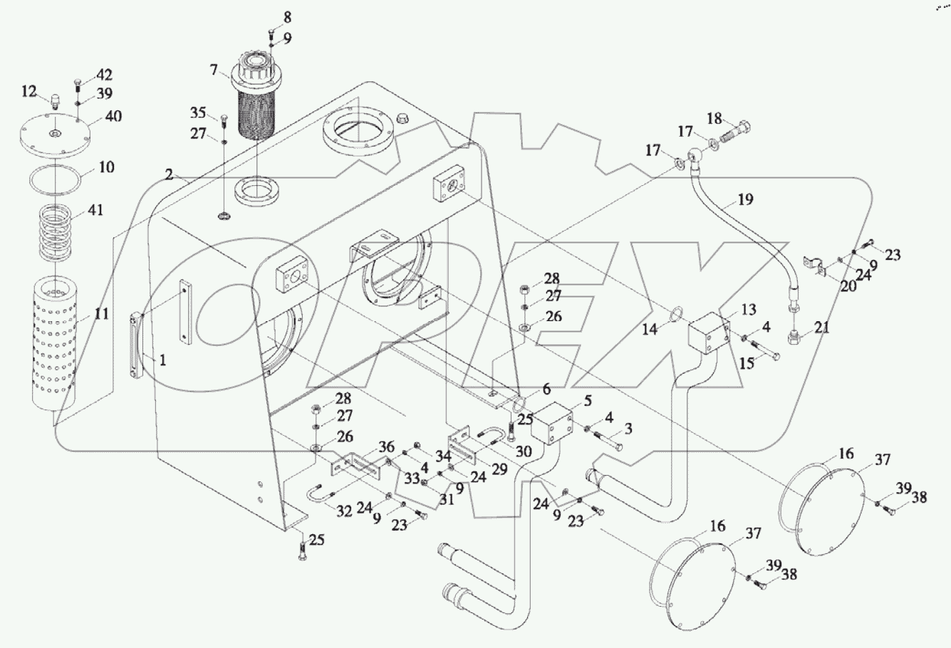  9D650-58B000000A0 - Hydraulic Oil Tank Assembly