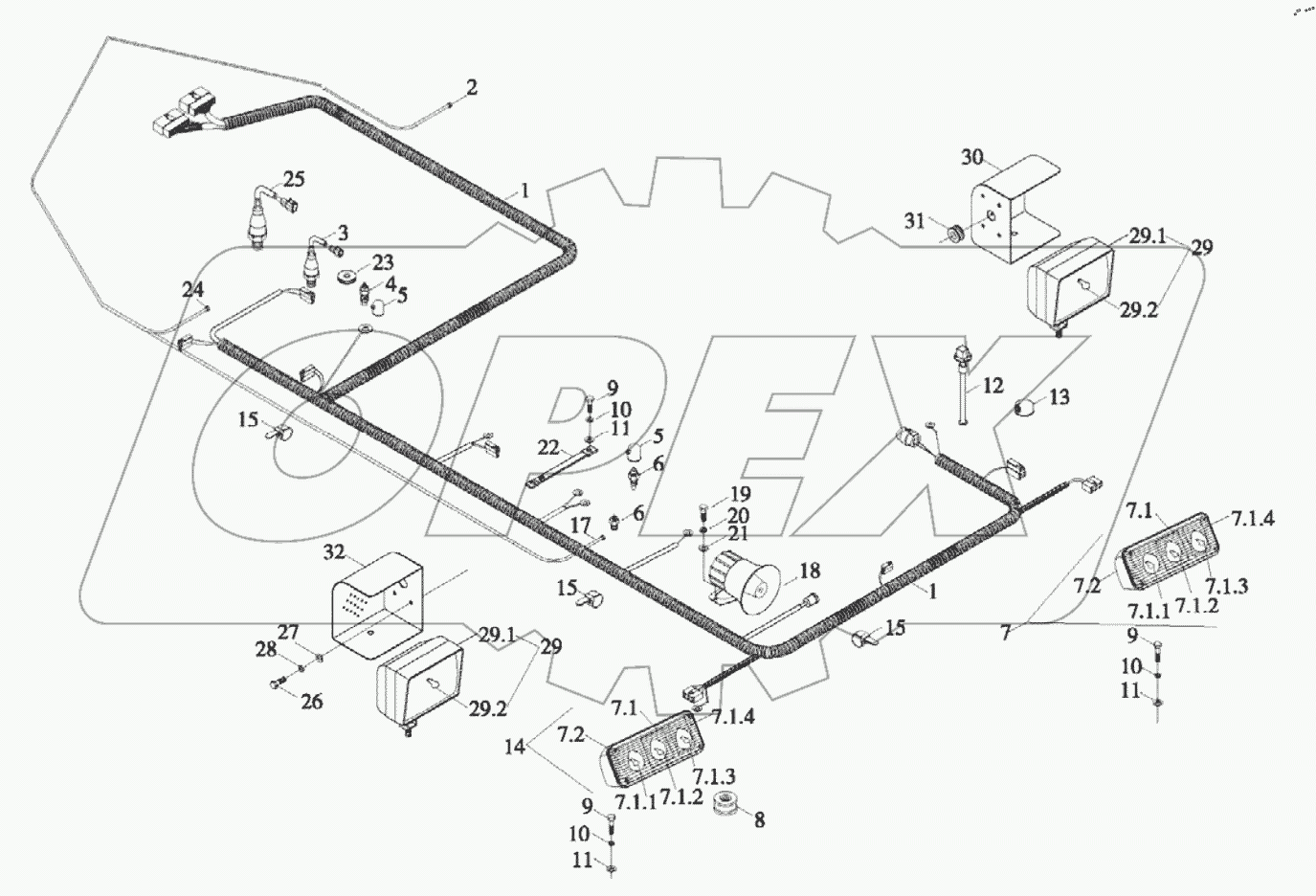  9D650-64D000000A0 - Rear Chassis Electrical Circuit