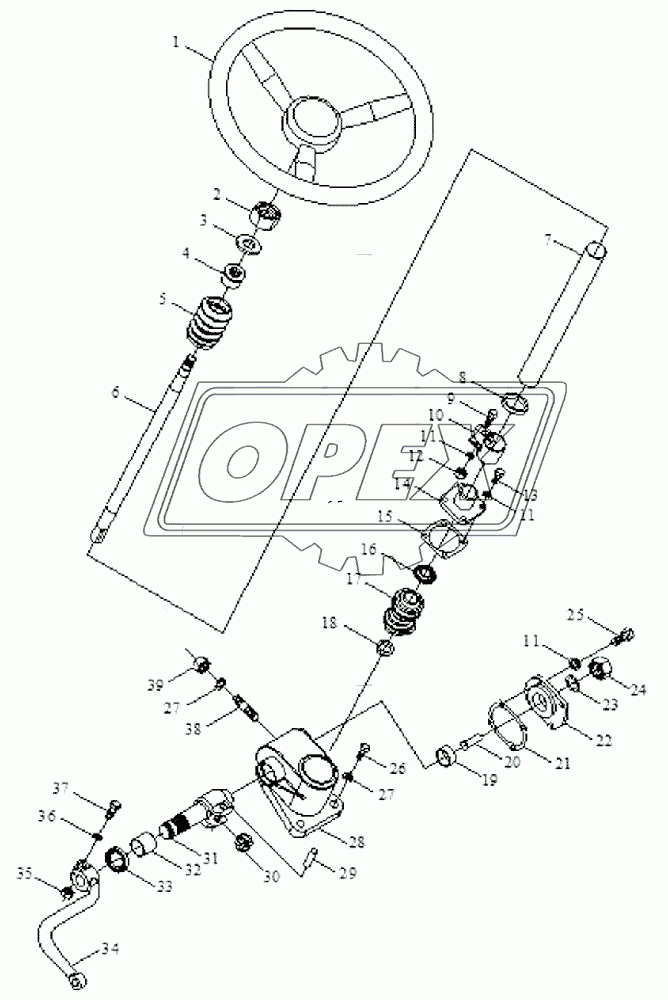 Mechanical steering wheel assembly